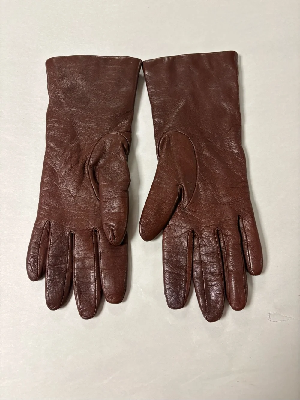 Fownes Brothers Classic Brown Leather Gloves Cashmere Lining size 7